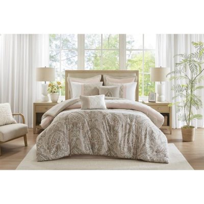 510 Design Shawnee 8 Piece Comforter Set in Blush, King 5DS10-0223