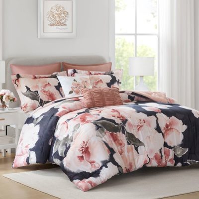 Madison Park Shanti 7pcs Printed Comforter set in Blush, Cal King MP10-8919