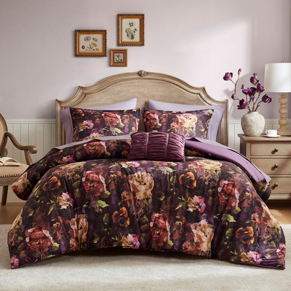 Madison Park Seraphina velvet comforter set in Purple, Queen MP10-8929 - Image 3