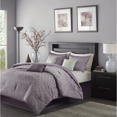 Madison Park Biloxi 7 Piece Comforter Set in Purple, Cal King MP10-921