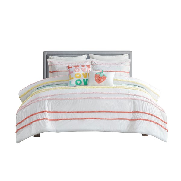 Urban Habitat Kids Haisley Cotton Duvet Cover Set with Chenille Trim in Pink, Full/Queen UHK12-0173 - Image 5