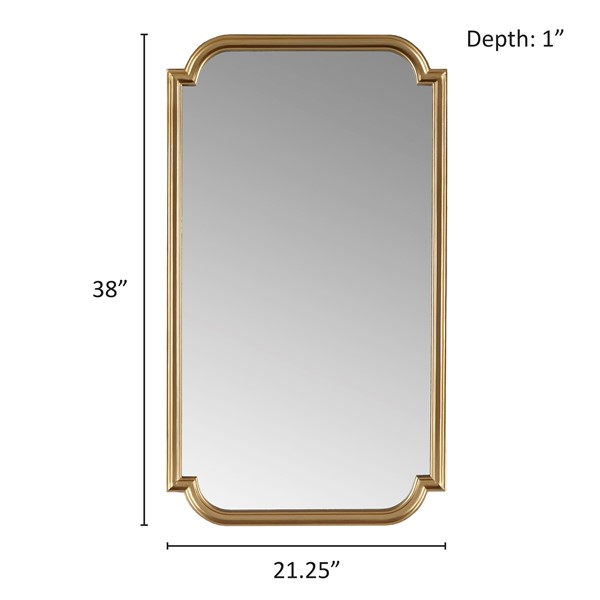 Madison Park Adelaide Gold Scalloped Wood Wall Mirror in Gold, One Size MP95F-0318 - Image 3