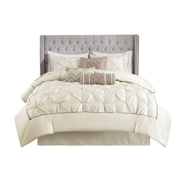 Madison Park Laurel 7 Piece Tufted Comforter Set in Ivory, Full MP10-660 - Image 3