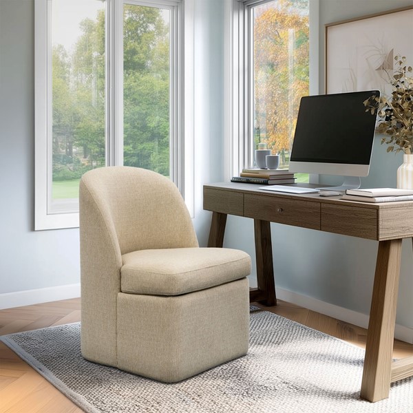 INK+IVY Lyra Dining Chair with castors in Taupe, One Size II108-0611 - Image 3
