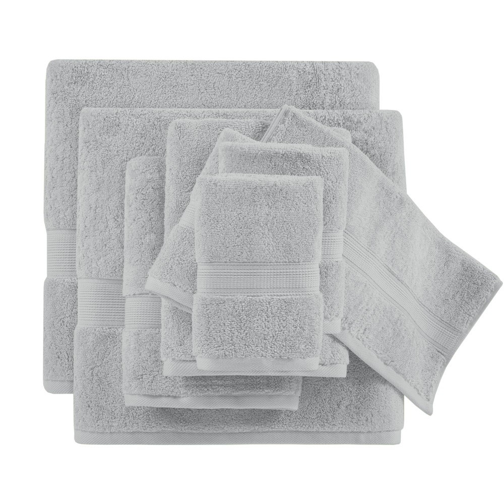 Madison Park Signature 800GSM 100% Cotton 8 Piece Towel Set in Silver, 8-Piece MPS73-191 - Image 4