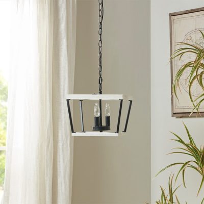 INK+IVY Adele Farmhouse Metal Pendant in White/Black, One Size II151-0114