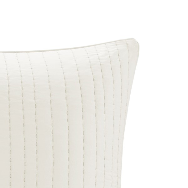 INK+IVY Camila Cotton Quilted Euro Sham in White, Euro Sham II11-227 - Image 3
