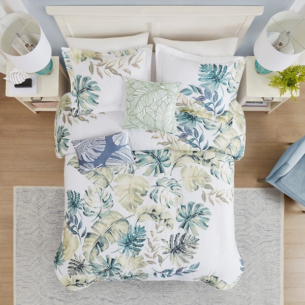 Harbor House Blue Lorelai Cotton Printed 5 Piece Duvet Cover Set, Full/Queen HH12-1622 - Image 2