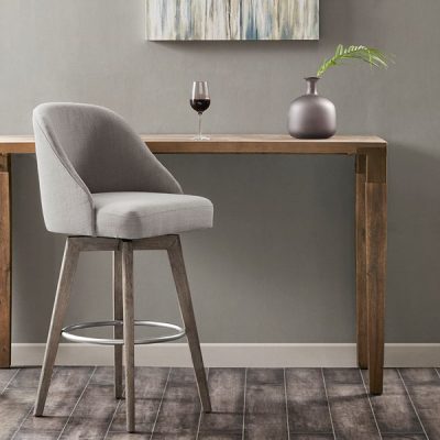 Madison Park Pearce Bar Stool with Swivel Seat in Grey, One Size MP104-1052