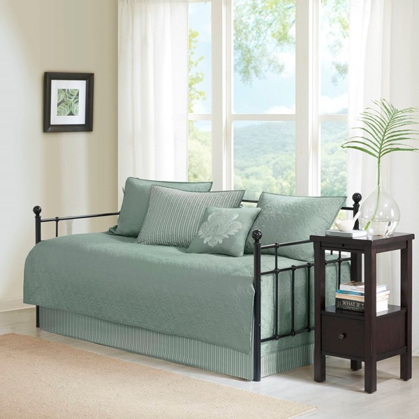 Madison Park Quebec 6 Piece Reversible Daybed Cover Set in Seafoam, Daybed MP13-3979 - Image 7