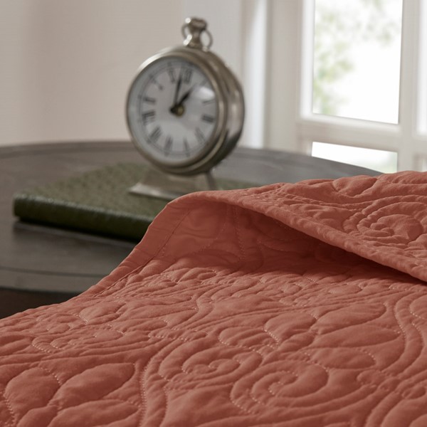 Madison Park Quebec Reversible Bedspread Set in Clay Red, King MP13-8485 - Image 5