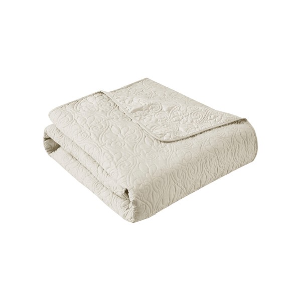Madison Park Quebec Oversized Quilted Throw in Ivory, 60x70" MP50-2985 - Image 4