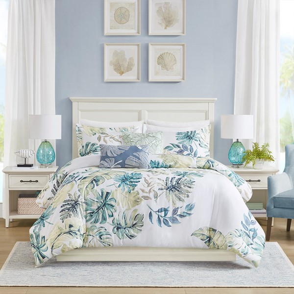 Harbor House Blue Lorelai Cotton Printed 5 Piece Duvet Cover Set, Full/Queen HH12-1622 - Image 4