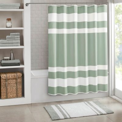 Madison Park Spa Waffle Shower Curtain with 3M Treatment in Sage Green, 72x78" MP70-8567