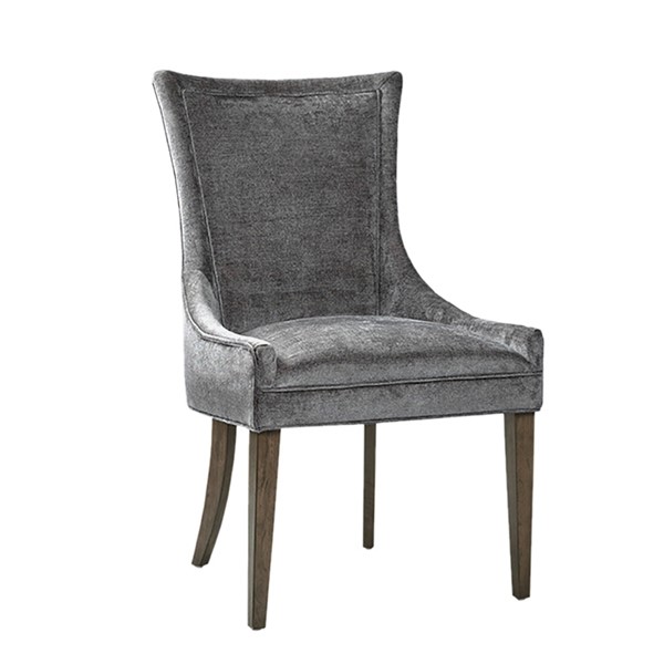 Madison Park Signature Ultra Upholstered Dining Side Chairs with wood legs (Set of 2) in Dark Gray, Set of 2 MPS108-0156 - Image 5