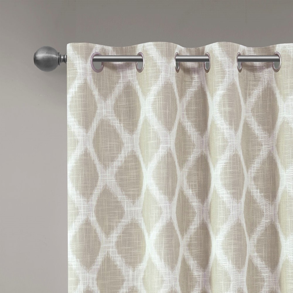 SunSmart Blakesly Printed Ikat Blackout Curtain Panel in Taupe, 50x95" SS40-0073 - Image 2