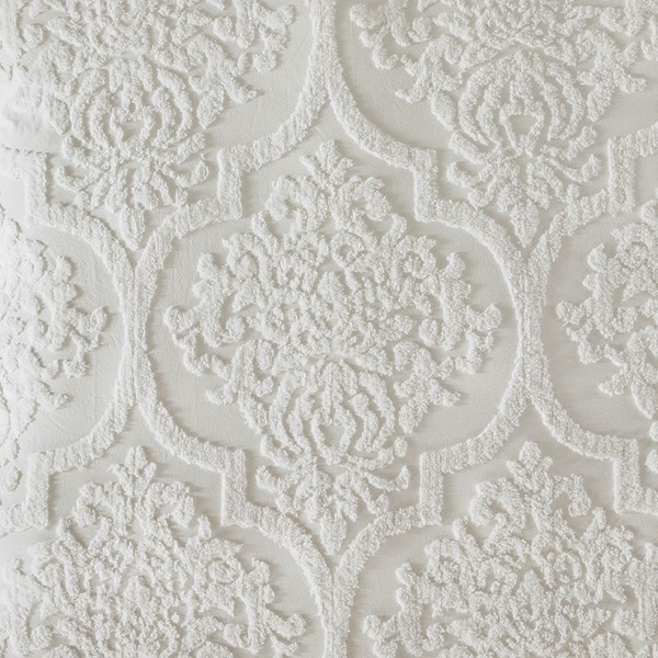 Madison Park Viola 3 Piece Tufted Cotton Chenille Damask Duvet Cover Set in Off-White, King/Cal King MP12-6208 - Image 5