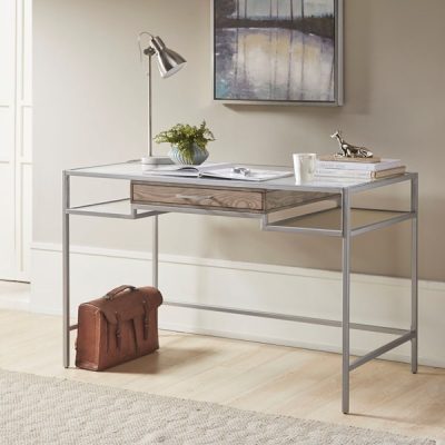 Madison Park Adela Writing Desk in Antique Silver, One Size MP122-0923