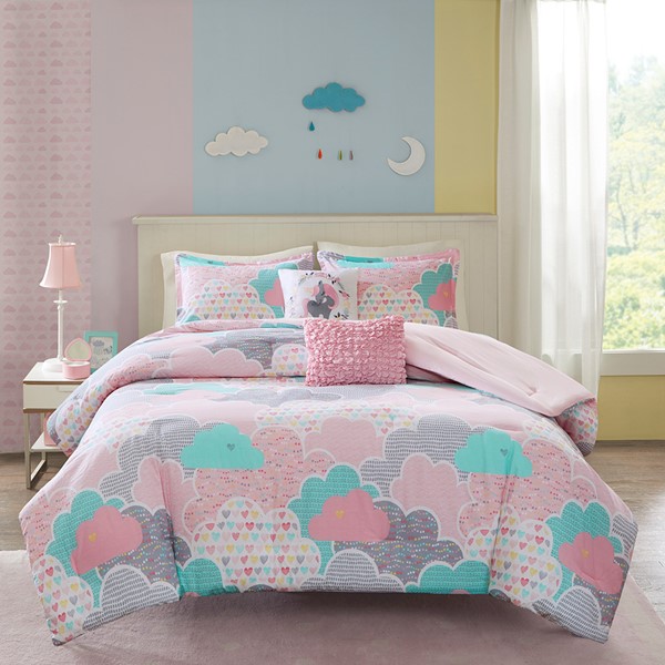 Urban Habitat Kids Cloud Cotton Printed Comforter Set in Pink, Twin UHK10-0013 - Image 2