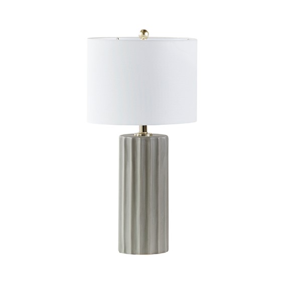 INK+IVY Glendale Ribbed Ceramic Table Lamp in Grey, One Size MT153-0051 - Image 4