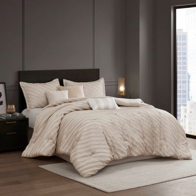 Madison Park Riva Comforter Set in Beige, King MP10-8653