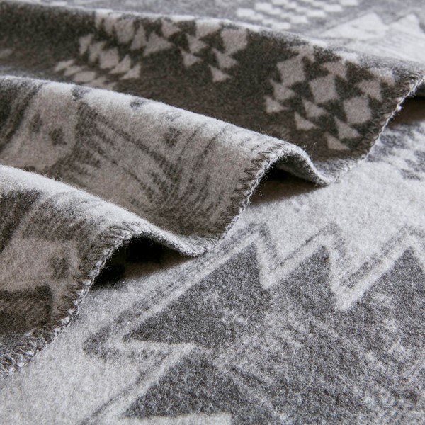 Woolrich Alberta Cotton Blend Blanket in Grey Aztec, King WR51-3924 - Image 2