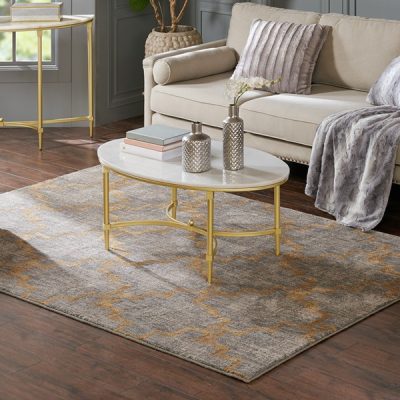 Madison Park Signature Bordeaux Coffee Table in White/Gold, One Size MPS120-0123