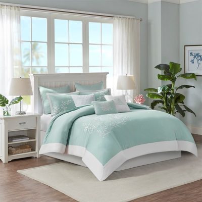 Harbor House Blue Coastline Duvet Cover Mini Set in Aqua, Full/Queen HH12-1542