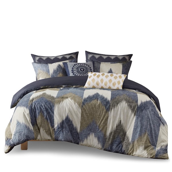 INK+IVY Alpine Cotton Comforter Mini Set in Navy, King/Cal King II10-553 - Image 2