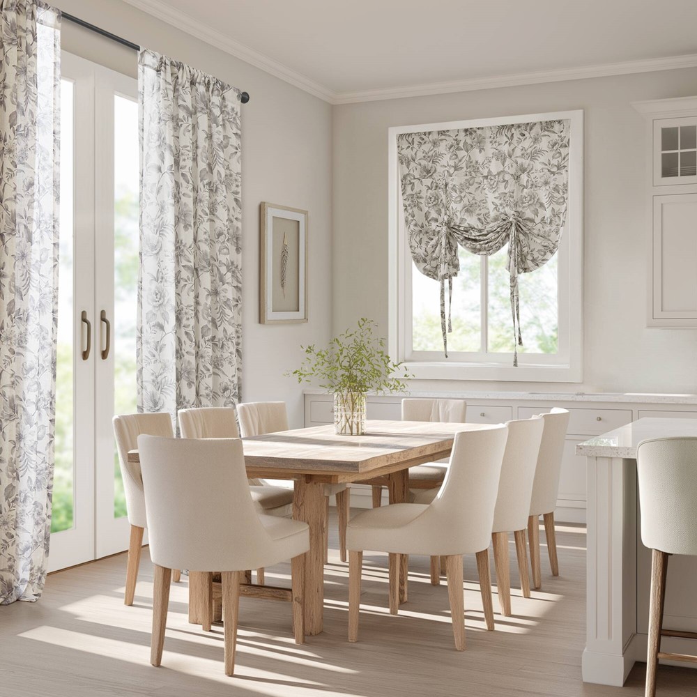 Madison Park Lana Floral Window Panel in Charcoal, 42x63" MP40-9017 - Image 7