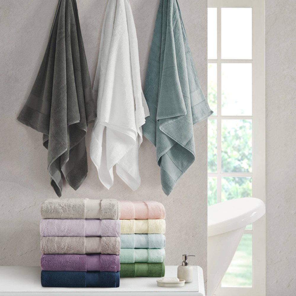 Madison Park Signature Turkish Cotton 6 Piece Bath Towel Set in White, 6-Piece MPS73-349 - Image 6