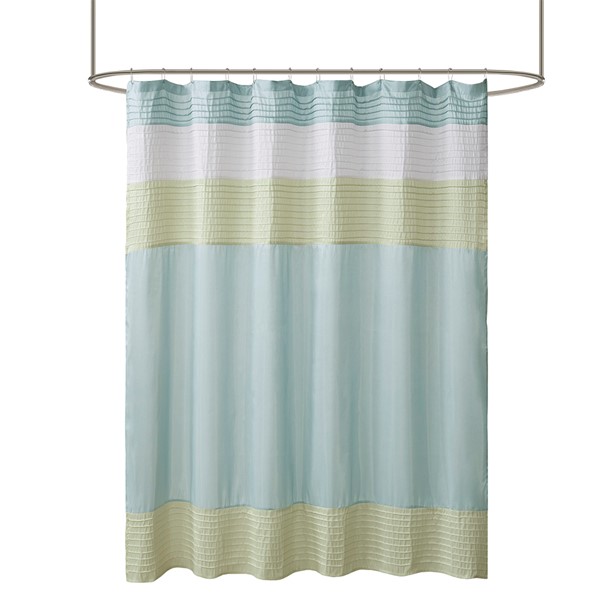 Madison Park Amherst Faux Silk Shower Curtain in Green, 72x72" MP70-418 - Image 5