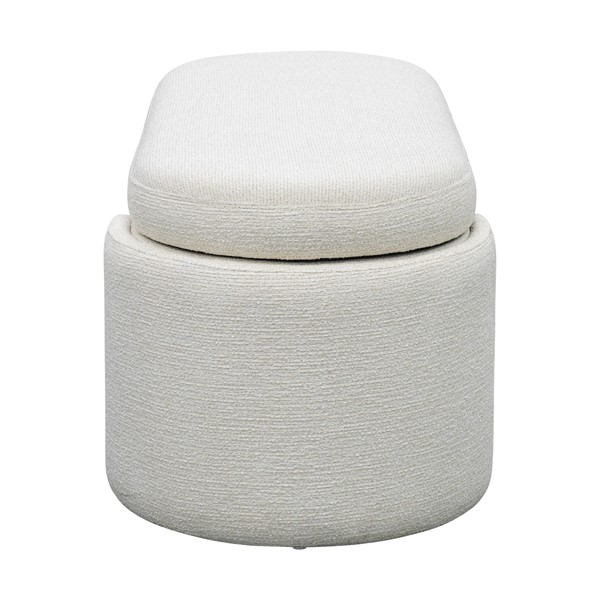 Martha Stewart Leslie Fully Upholstered Oval Storage Bench with Soft-Close Lid in Ivory, One Size MT105-0188 - Image 5