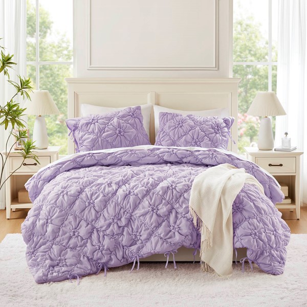 Intelligent Design Lily Comforter Set in Purple, King ID10-2475