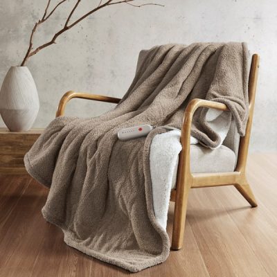 Sharper Image Amira Dream Soft Heated Throw in Brown, 50x60" SI54-0066