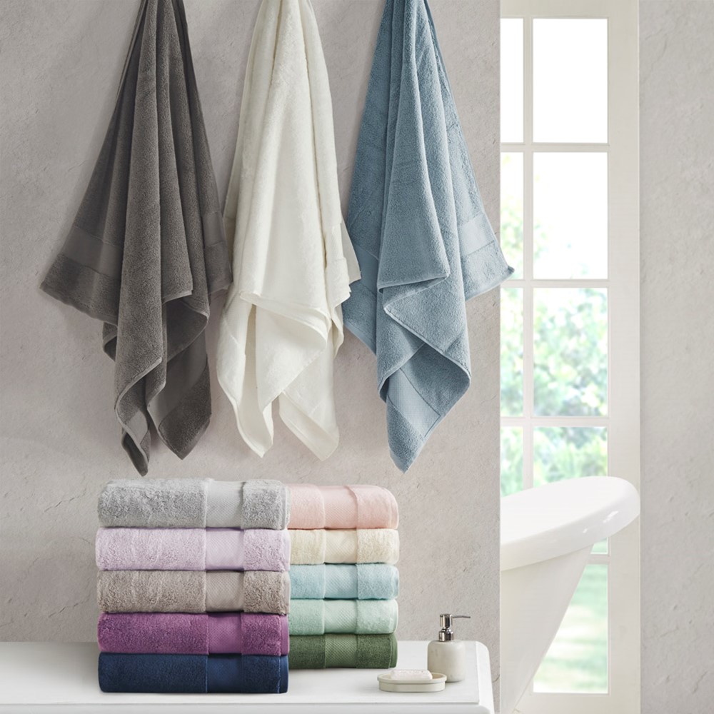 Madison Park Signature Turkish Cotton 6 Piece Bath Towel Set in White, 6-Piece MPS73-349 - Image 2