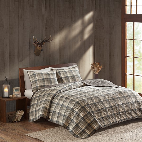 Woolrich Tasha 100% Cotton Oversized Quilt Mini Set in Tan, Full/Queen WR14-1787 - Image 4