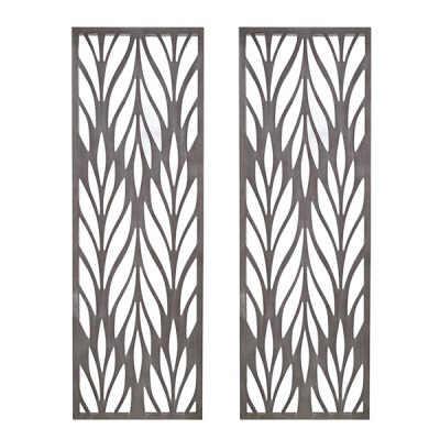 Madison Park Florian Grey Laser Cut Wood 2-piece Panel Wall Decor Set in Reclaimed Grey, Set of 2 MP95B-0291