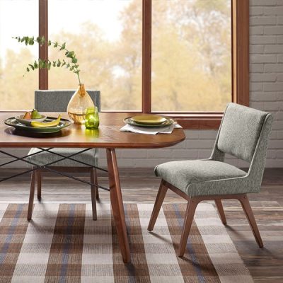 INK+IVY Boomerang Dining Chair (Set of 2) in Light Grey, Set of 2 II108-0223