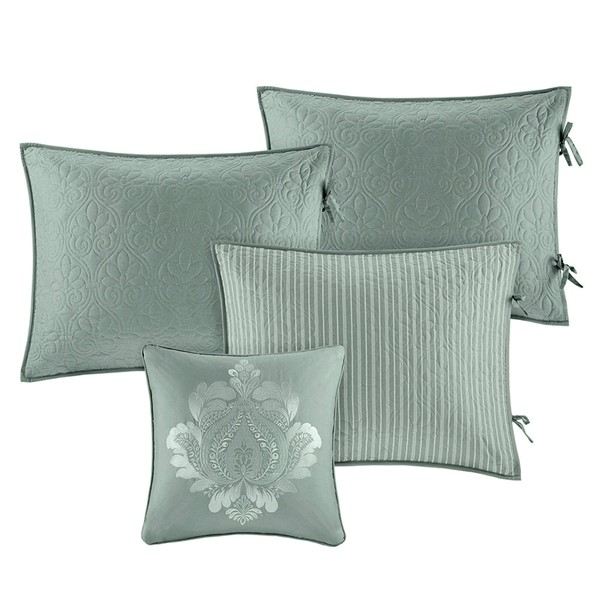 Madison Park Quebec 6 Piece Reversible Daybed Cover Set in Seafoam, Daybed MP13-3979 - Image 2