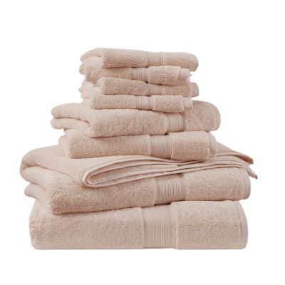 Madison Park Signature 800GSM 100% Cotton 8 Piece Towel Set in Blush, 8-Piece MPS73-321