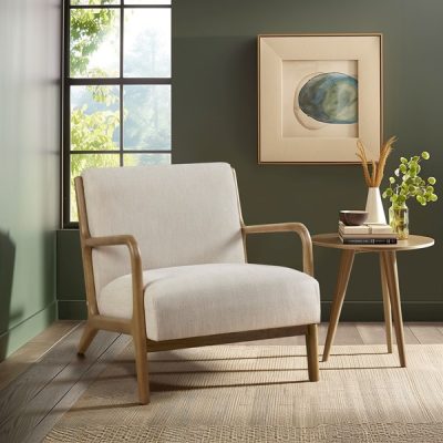 INK+IVY Novak Mid-Century Modern Accent Armchair in Cream, One Size II110-0522