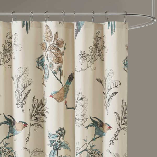 Madison Park Quincy Printed Cotton Shower Curtain in Khaki, 72x72" MP70-4246 - Image 6