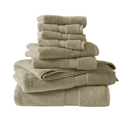 Madison Park Signature 800GSM 100% Cotton 8 Piece Towel Set in Beige, 8-Piece MPS73-424