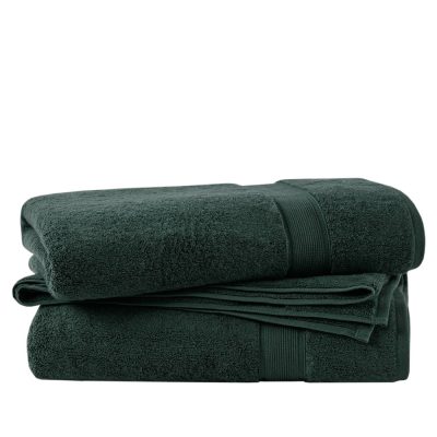 Madison Park Signature 800GSM 100% Cotton Bath Sheet 2 Piece Set in Dark Green, 34x68" - 2PK MPS73-530