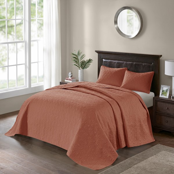 Madison Park Quebec Reversible Bedspread Set in Clay Red, King MP13-8485 - Image 3