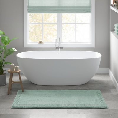 Madison Park Signature Splendor 100% Cotton Tufted 3000 GSM Reversible Bath Rug in Green, 24x72" MPS72-589