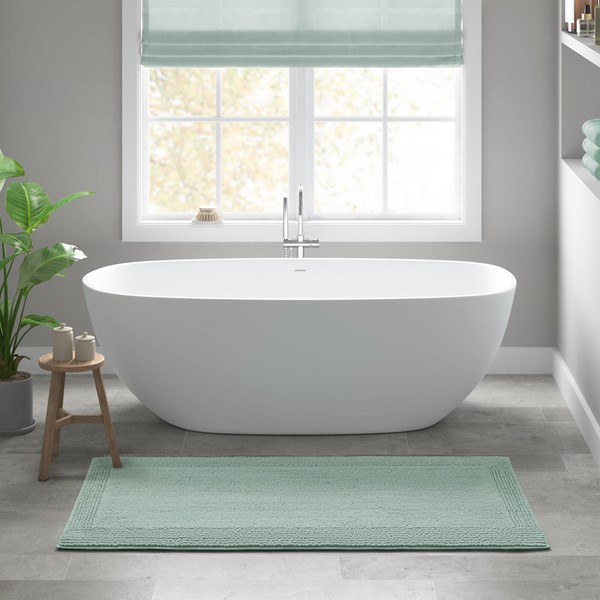 Madison Park Signature Splendor 100% Cotton Tufted 3000 GSM Reversible Bath Rug in Green, 20x30" MPS72-585