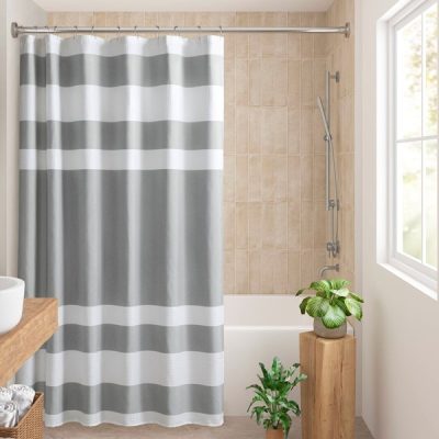 Madison Park Spa Waffle Shower Curtain with 3M Treatment in Grey, 72x84" MP70-4983