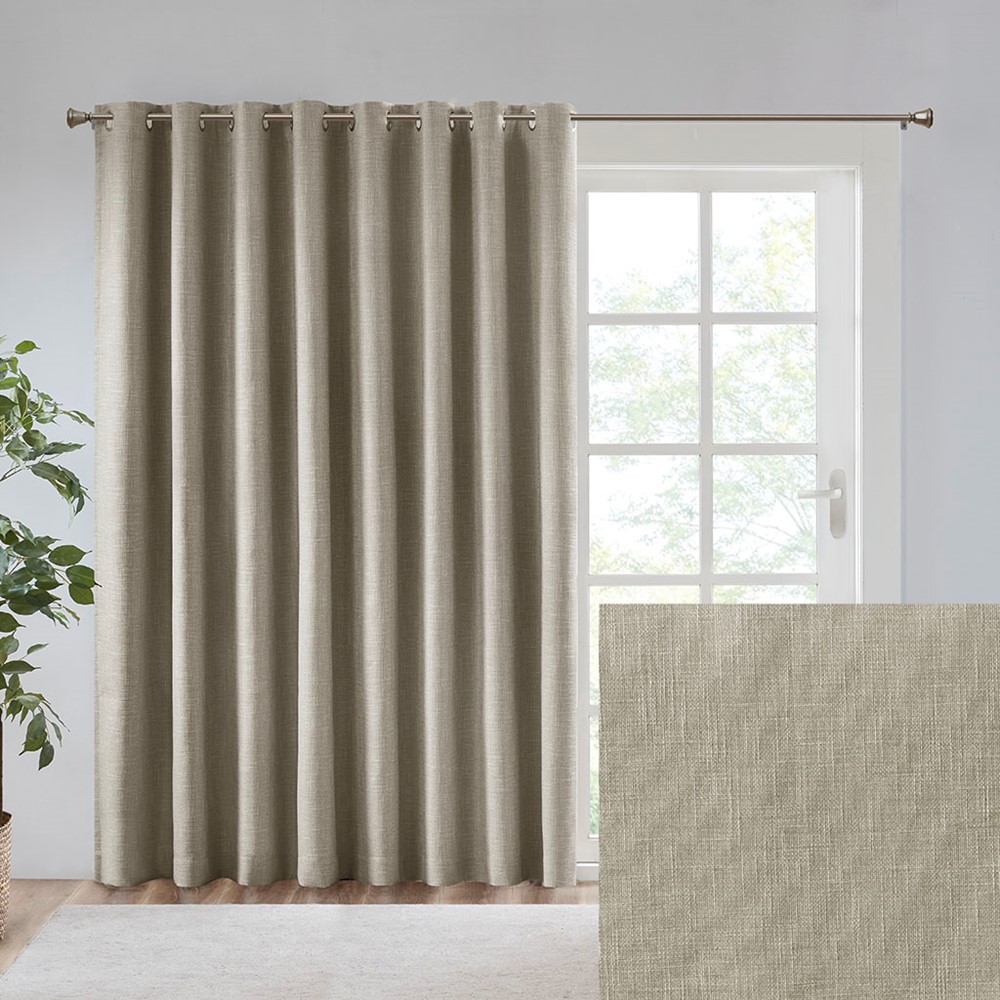 SunSmart Maya Printed Heathered Blackout Window Patio Panel in Taupe, 100x84" Blackout SS40-0109 - Image 5